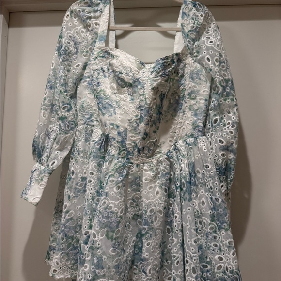 BARDOT Lila Flounce Mini Dress - Size US 10 - Blue Multi - Picture 6 of 7